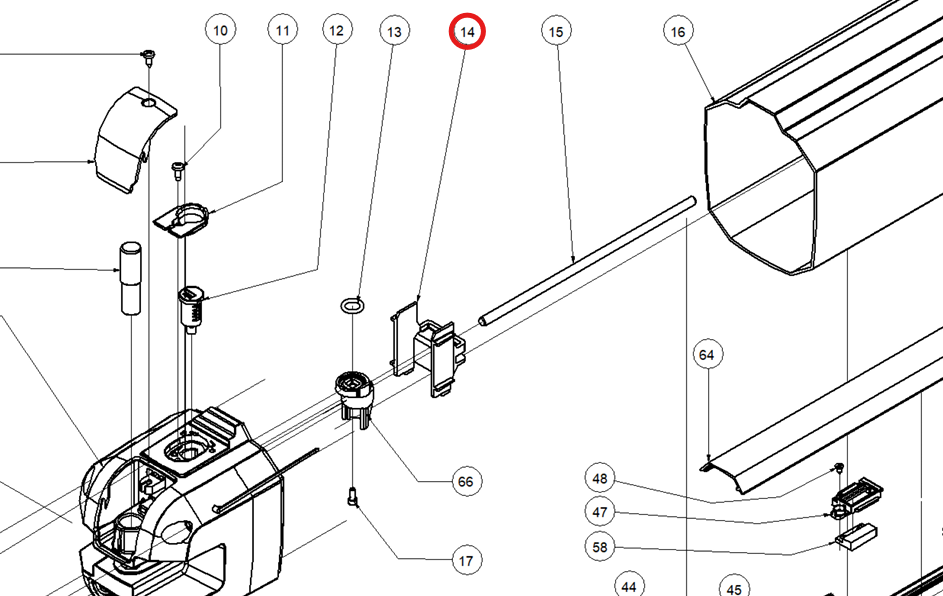 SP KIT UNCLAMPING CUP ROD P1213(X10)